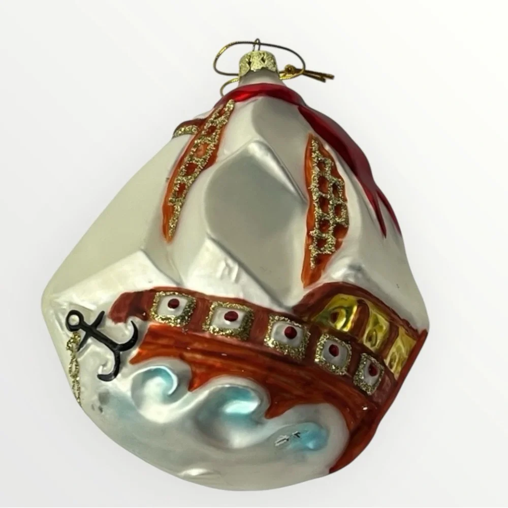 Glass Figure Ornaments‎ Lot of 8 Hanging Christmas Decor Santa